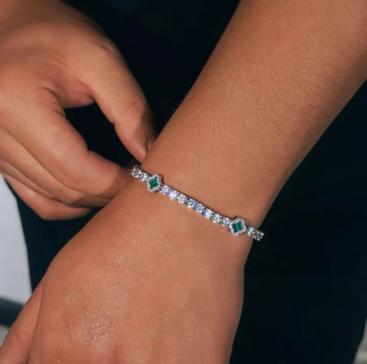 【grt44】Clover Tennis Chain Bracelet