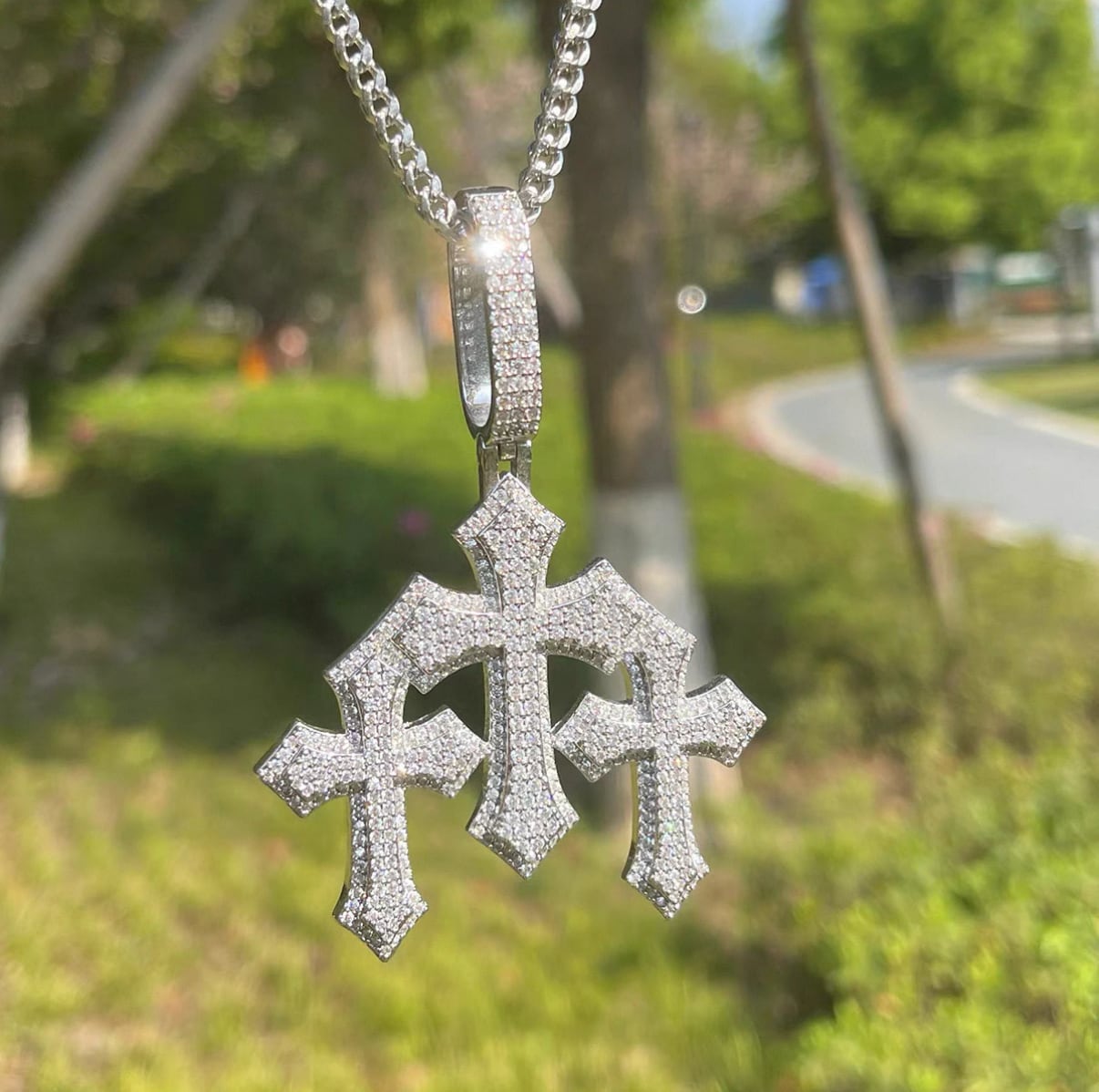 【grt54】Triple Luxury Cross Necklace