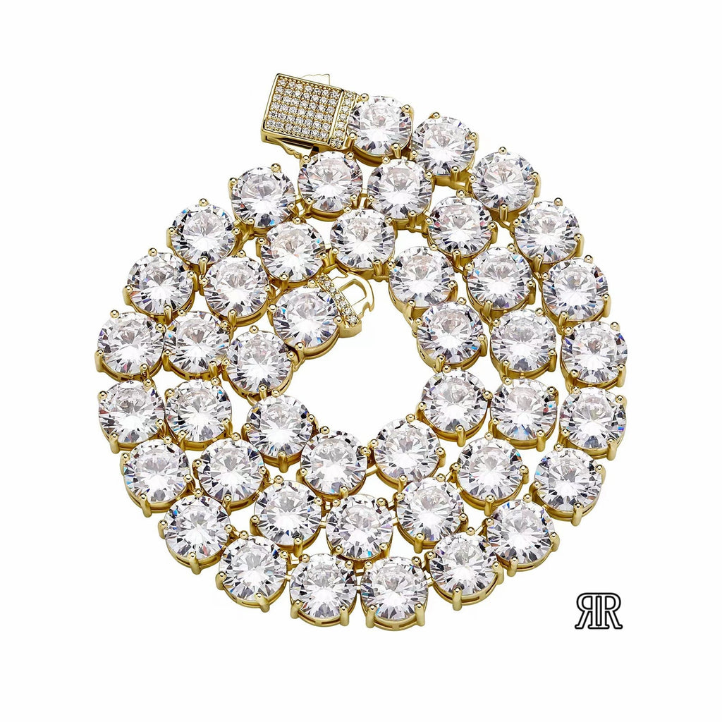 【grt68】Iced out tennis chain necklace[10mm]