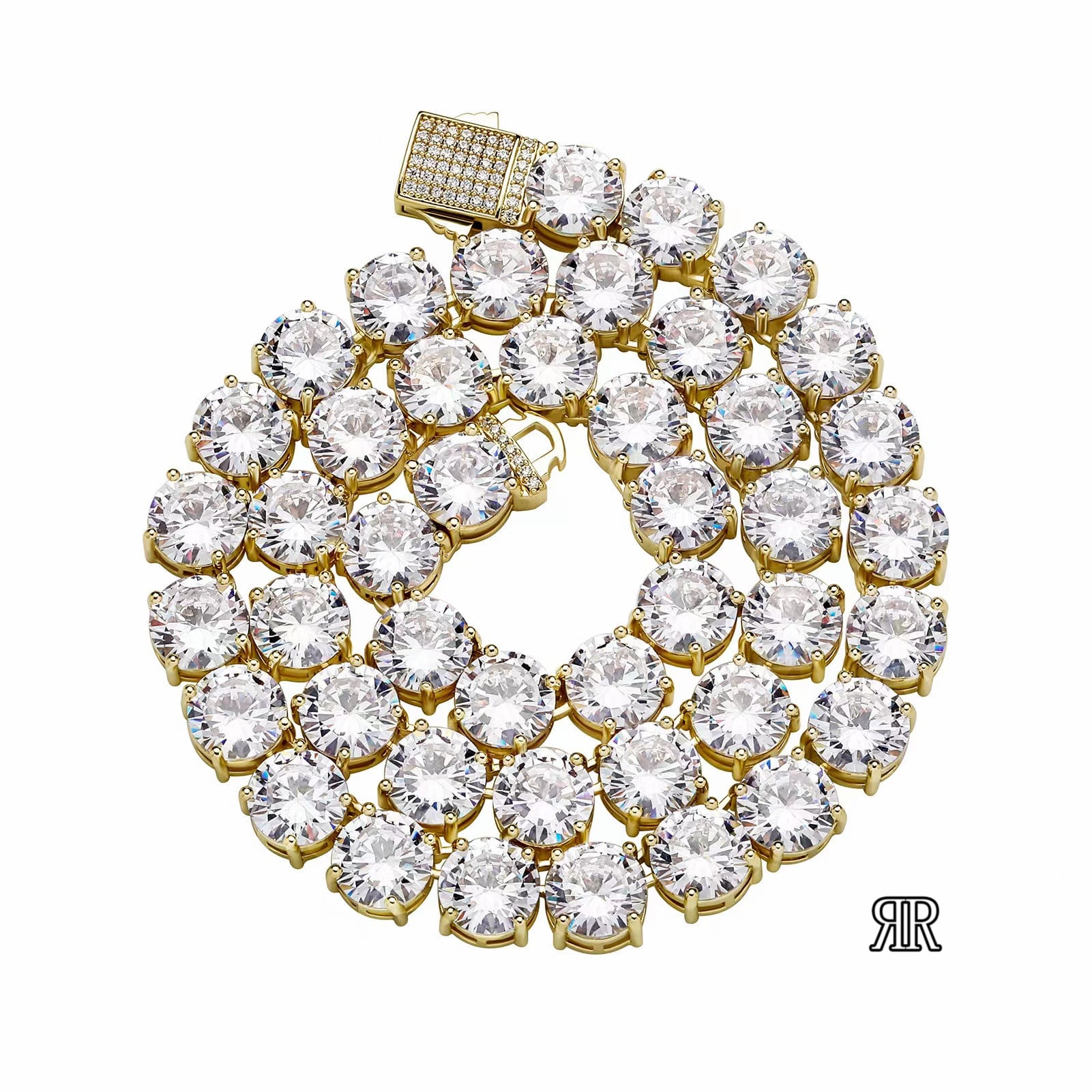 【grt68】Iced out tennis chain necklace[10mm]