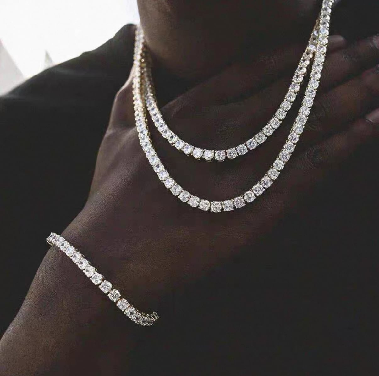 【grt04】Tennis Chain Necklace (3mm)