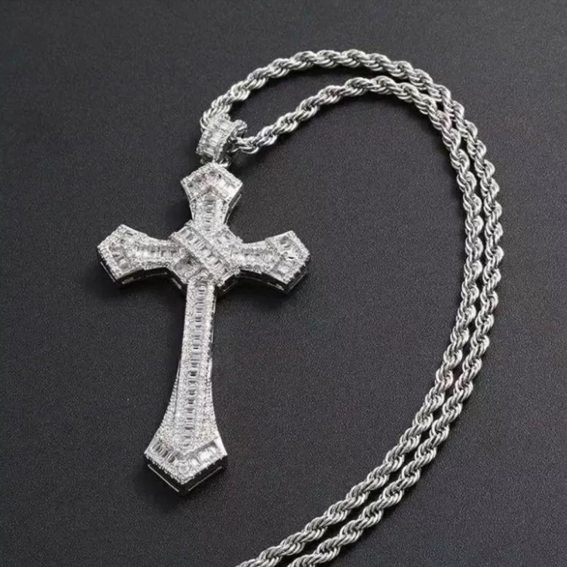 【grt26】Moissanite Cross Pendant