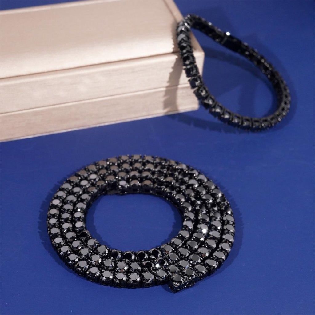 【grt35】Black Moissanite Tennis Bracelet (4mm)