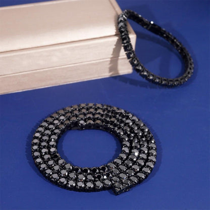 【grt35】Black Moissanite Tennis Bracelet (4mm)