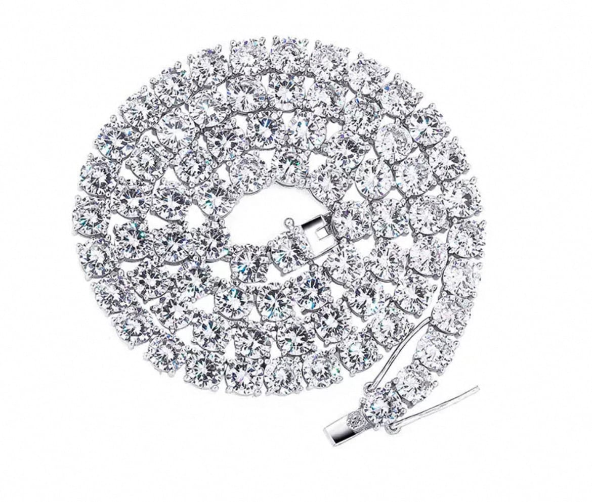 【grt23】Moissanite Tennis Chain Necklace (3mm）