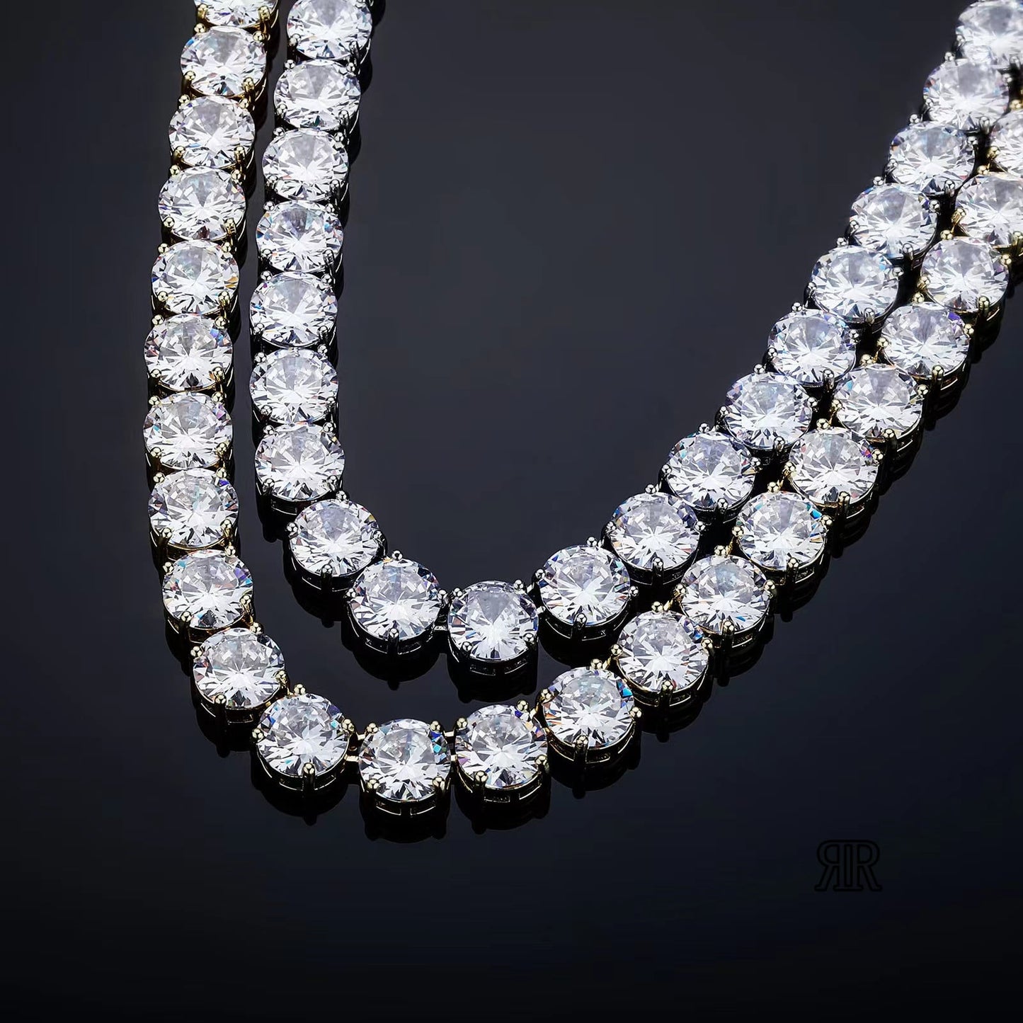 【grt68】Iced out tennis chain necklace[10mm]