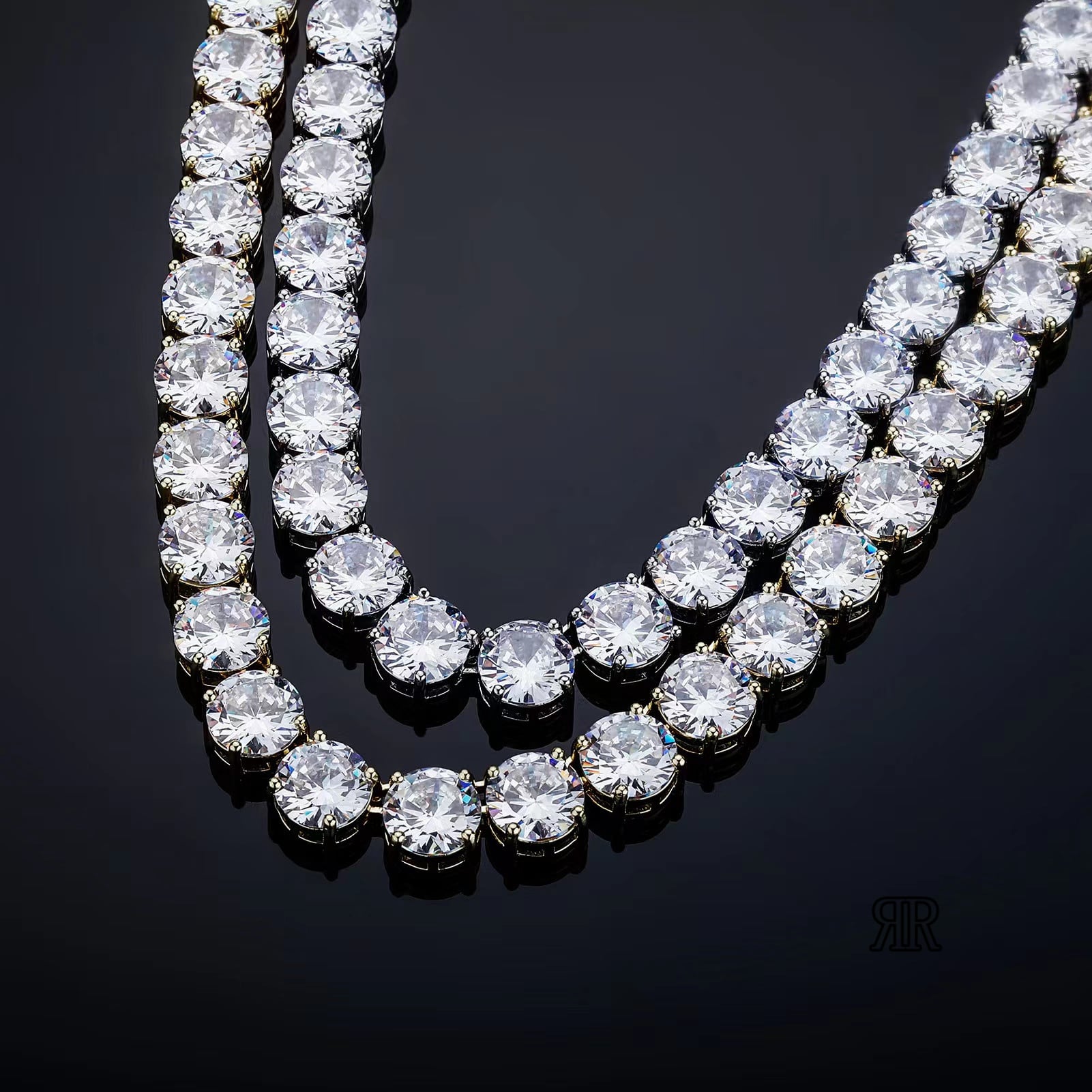 【grt68】Iced out tennis chain necklace[10mm]