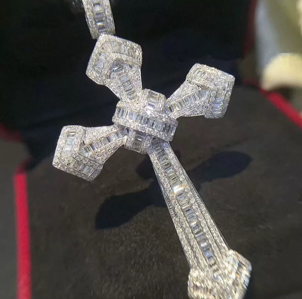 【grt26】Moissanite Cross Pendant