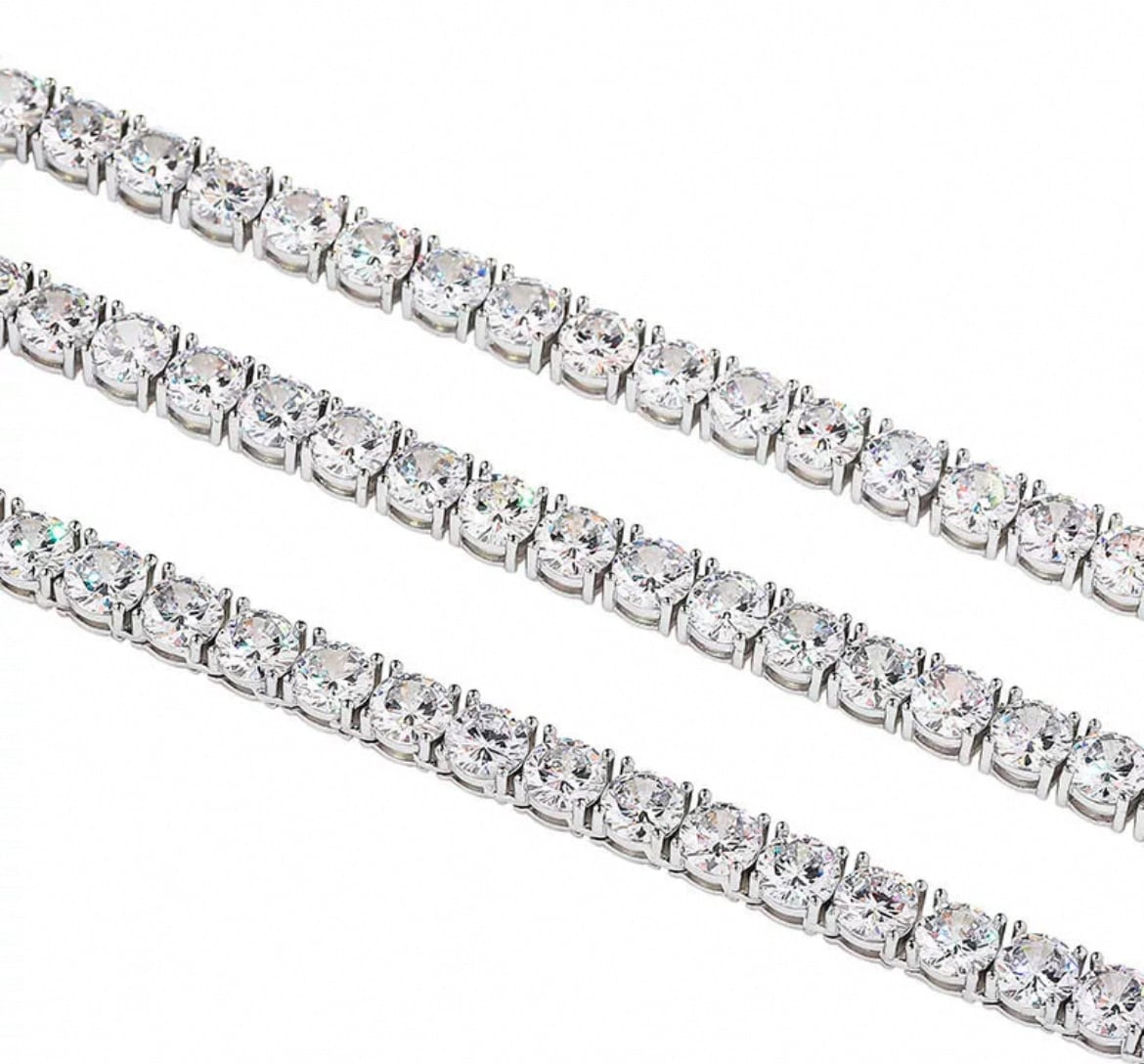【grt23】Moissanite Tennis Chain Necklace (3mm）