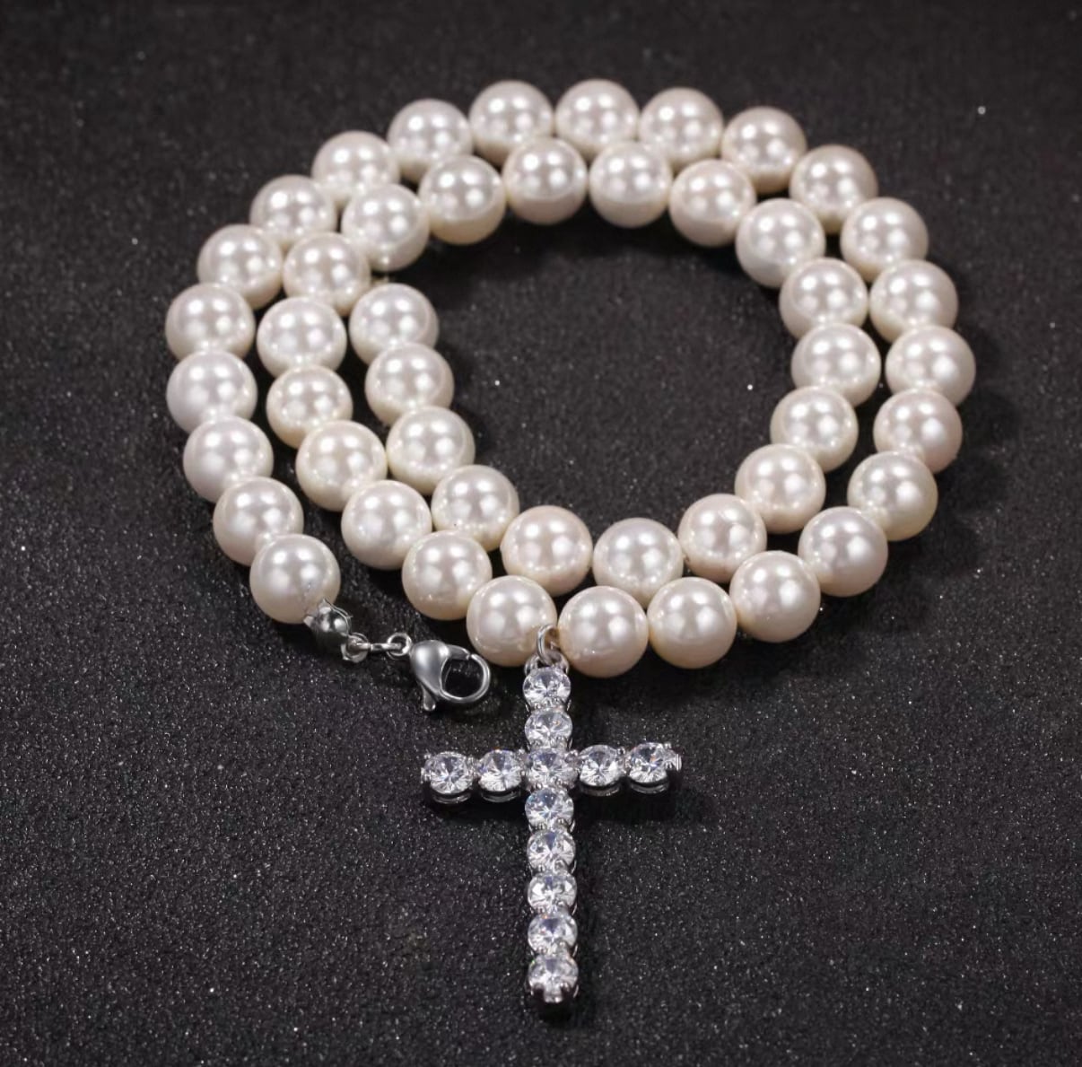 【grt59】Pearl Cross Necklace